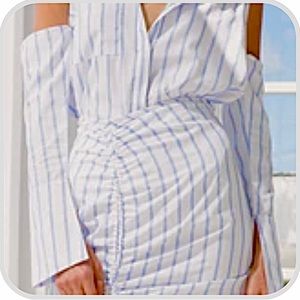 Strictly Business blue pin striped Skirt (high waisted)